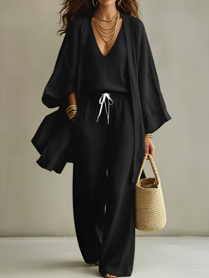 Isabelle | Casual 3-Piece Linen Homewear Set