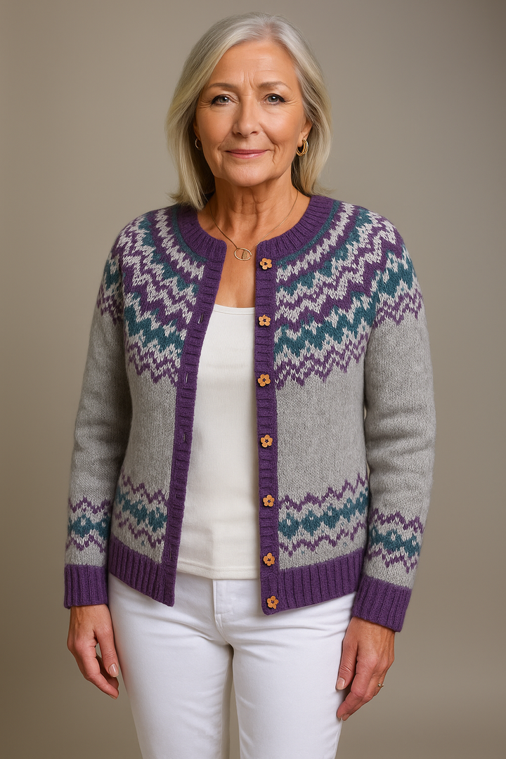 Kirsti | Grey violet cardigan