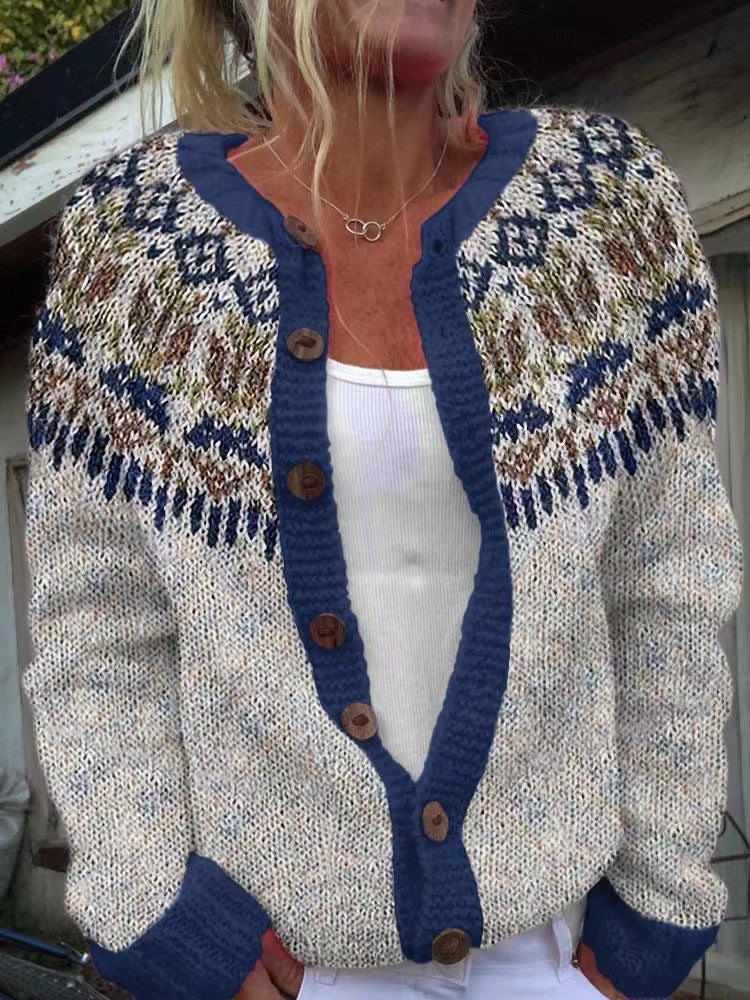 Venla | Blue and White Cardigan