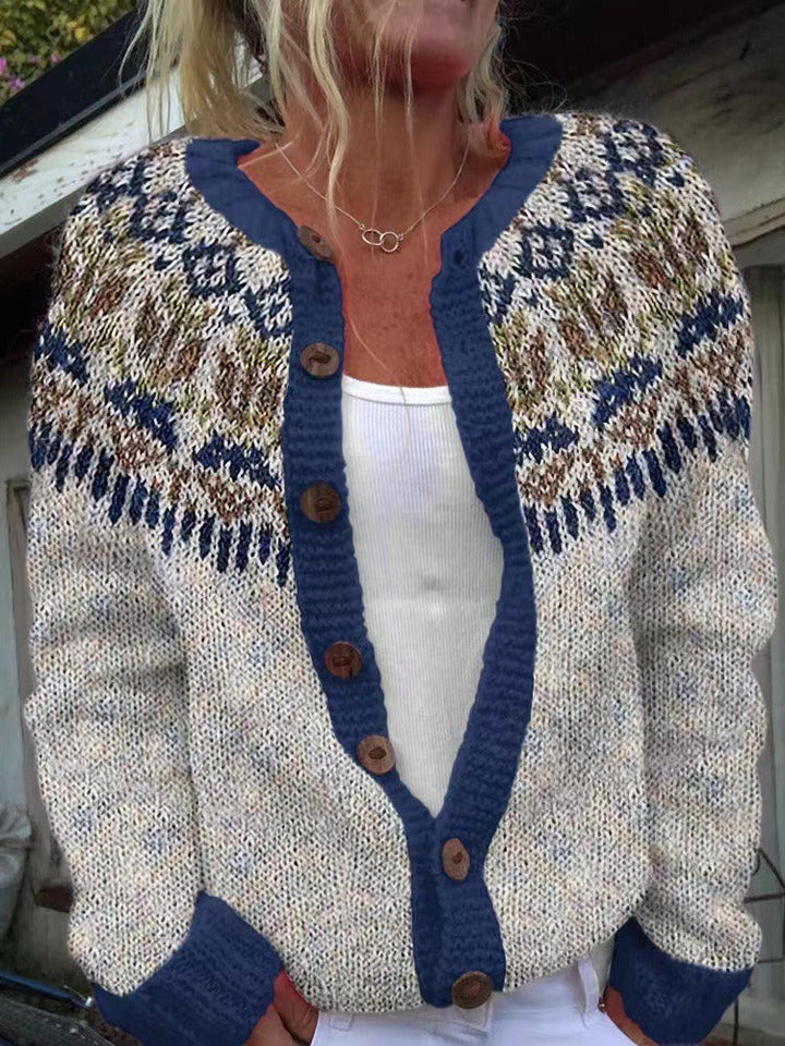 Venla | Blue and White Cardigan