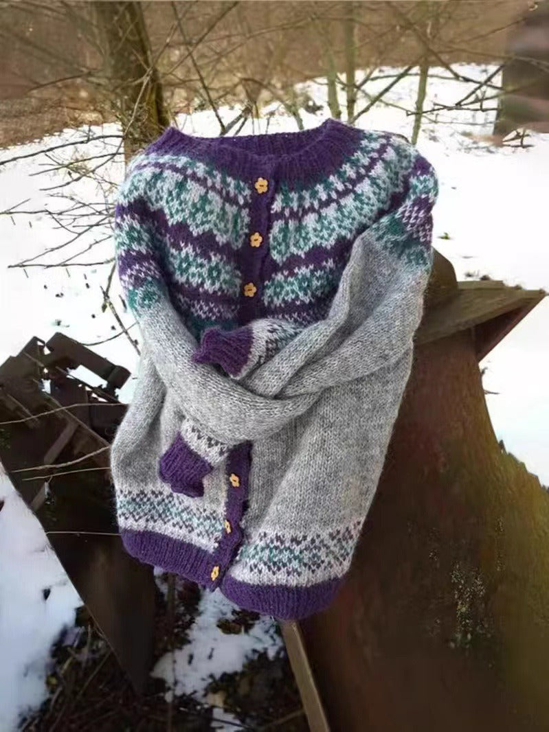 Kirsti | Grey violet cardigan