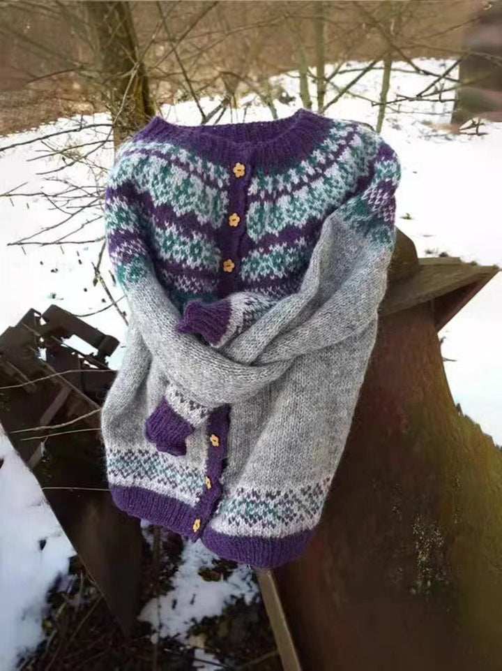 Kirsti | Grey violet cardigan