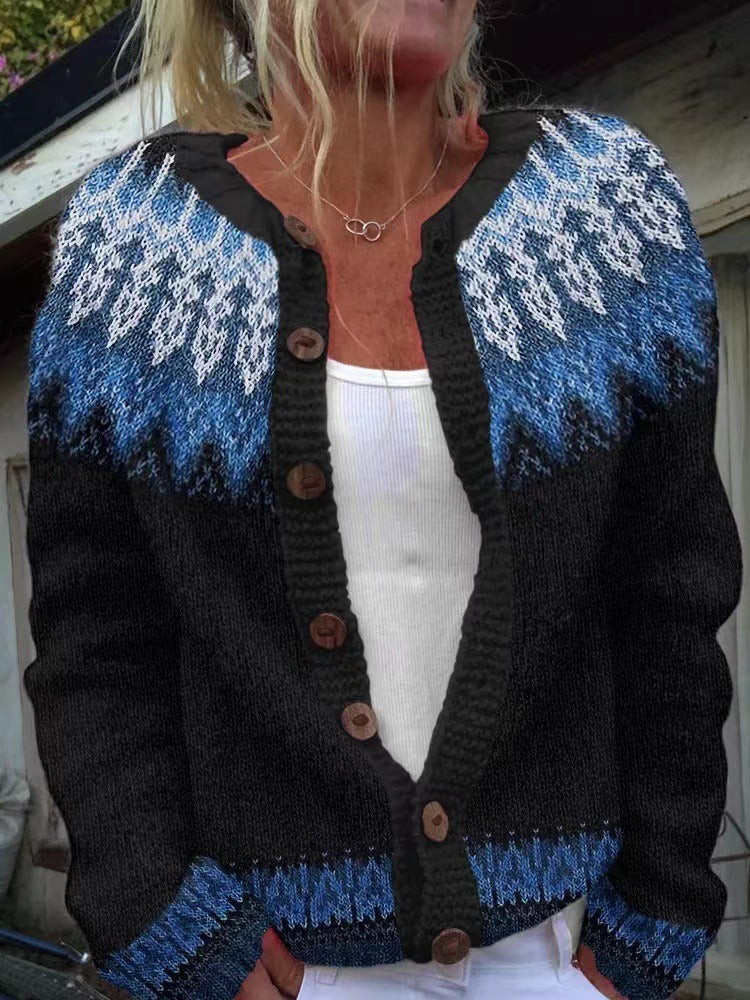 Marjatta | Blue knitted jacket
