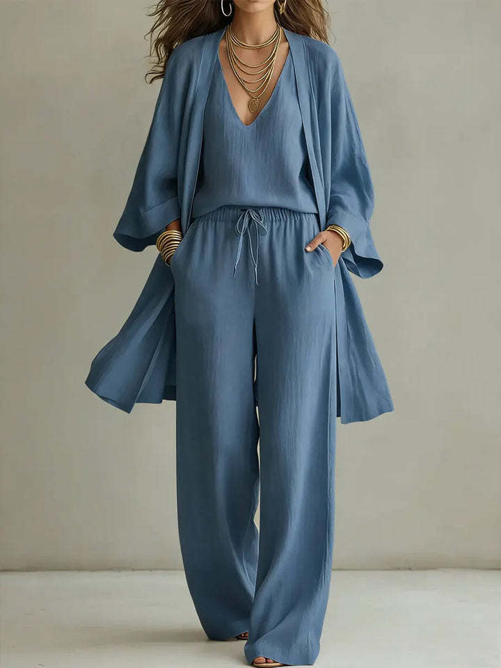 Isabelle | Casual 3-Piece Linen Homewear Set