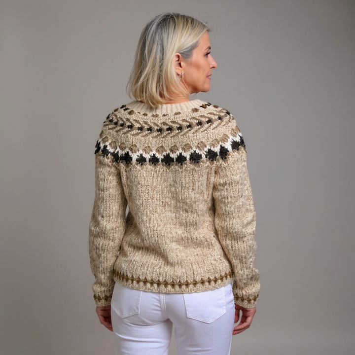 Tuulia | Caramel-coloured knitted jacket