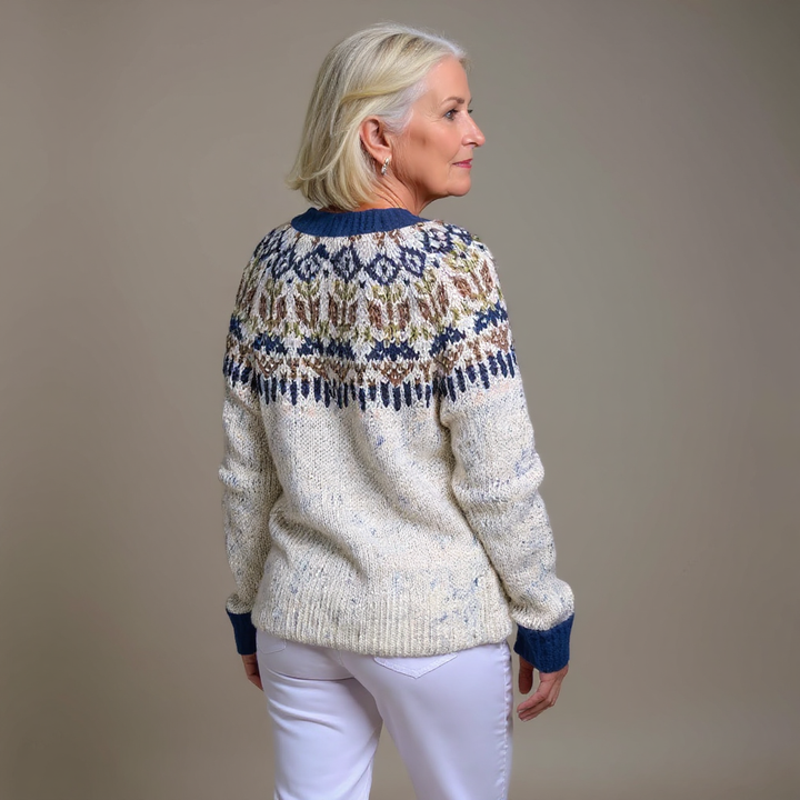 Venla | Blue and White Cardigan