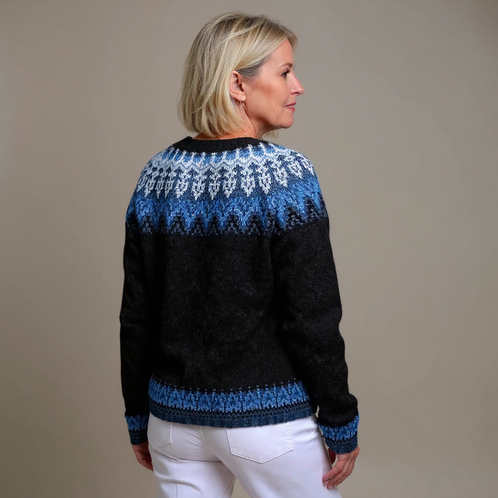 Marjatta | Blue knitted jacket