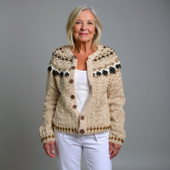 Tuulia | Caramel-coloured knitted jacket