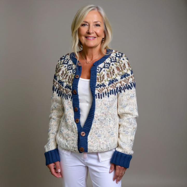 Venla | Blue and White Cardigan