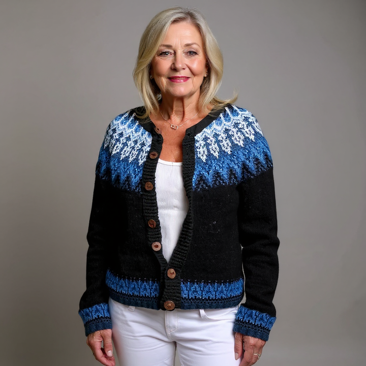 Marjatta | Blue knitted jacket