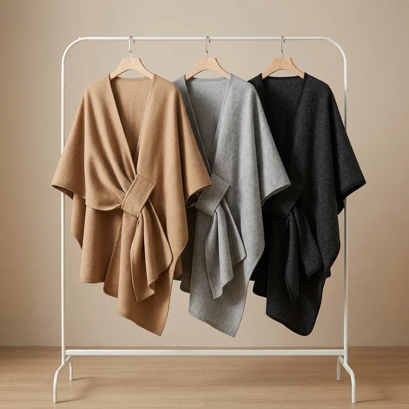 Astrid Poncho - Mist Grey