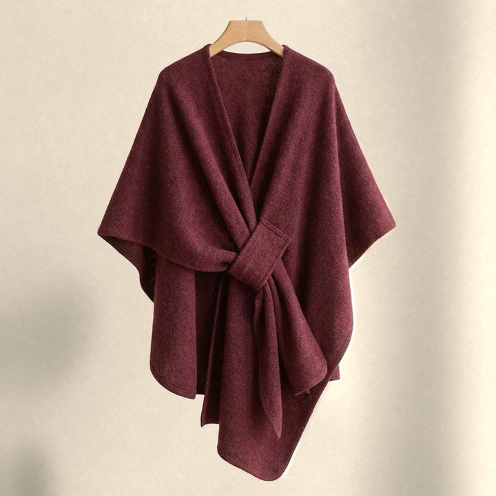 Astrid Poncho - Wine Red